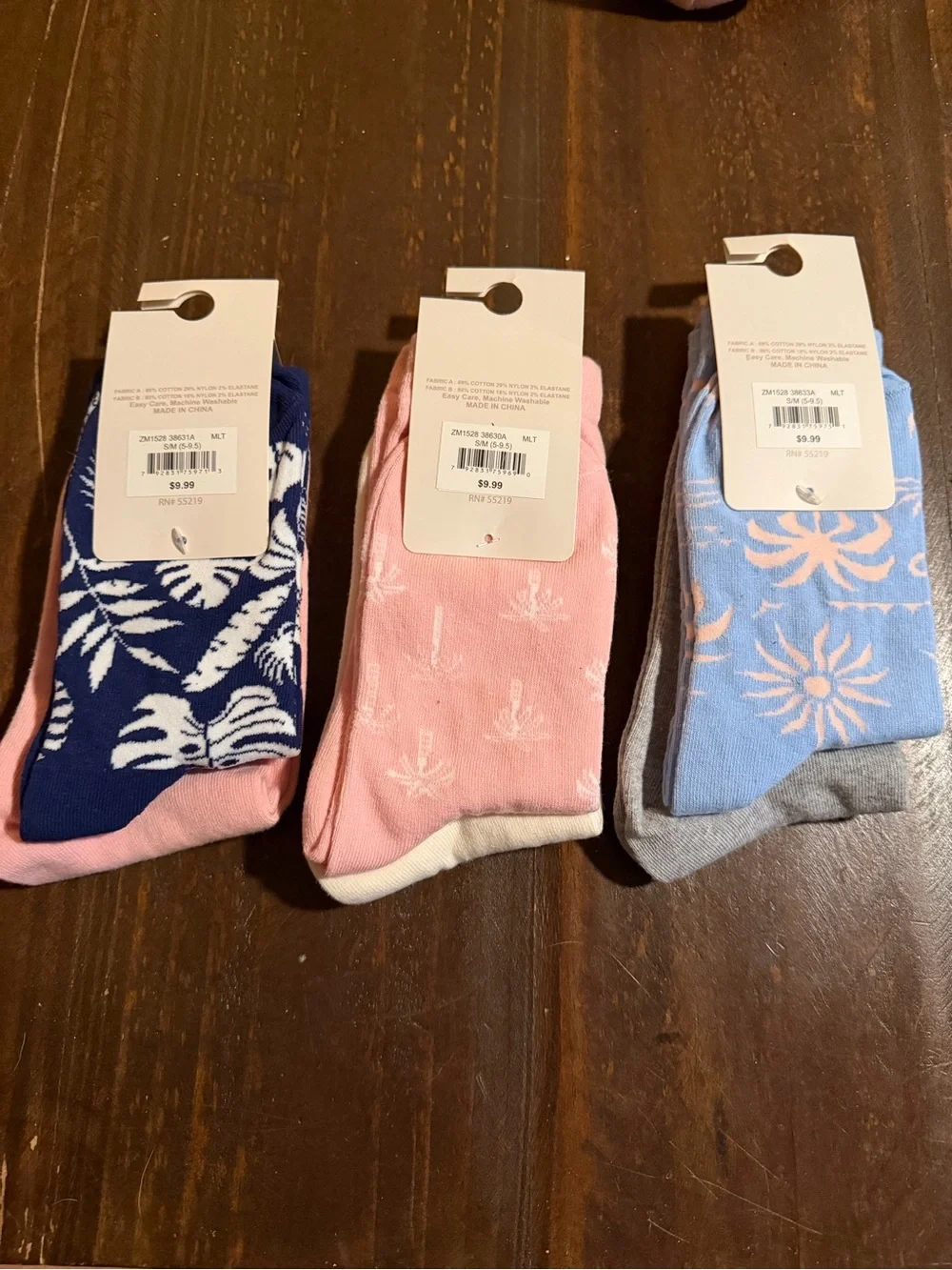 NEW “The Easy Life” (3) Packs of Women's Tropical Surf Theme Socks - 2 per Pack